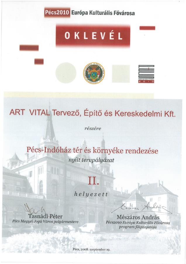 Pécs Indóház tér és környéke rendezés tervpályázat II. helyezés 2008